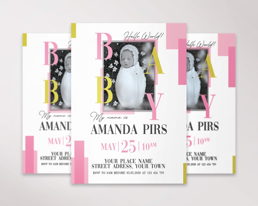 Free Baby Shower Invitation PSD Template 3 Free Baby Shower Invitation PSD Template 3
