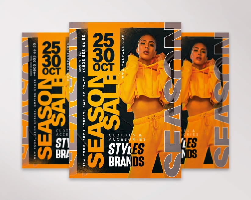 Season Sale Free Flyer PSD Template Season Sale Free Flyer PSD Template