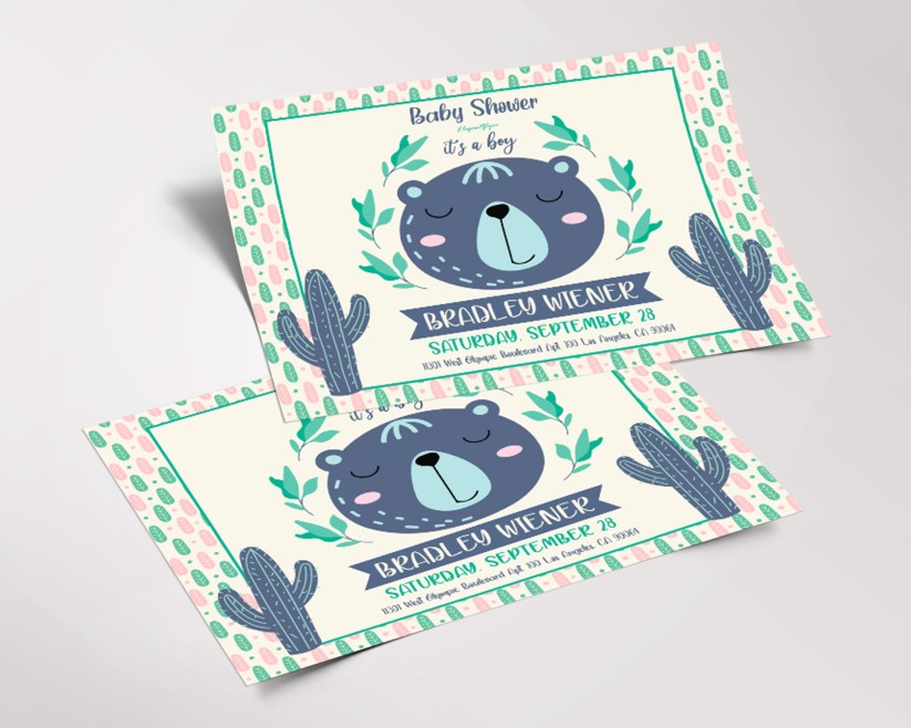 Free Baby Shower Invitation PSD Template 8 Free Baby Shower Invitation PSD Template 8