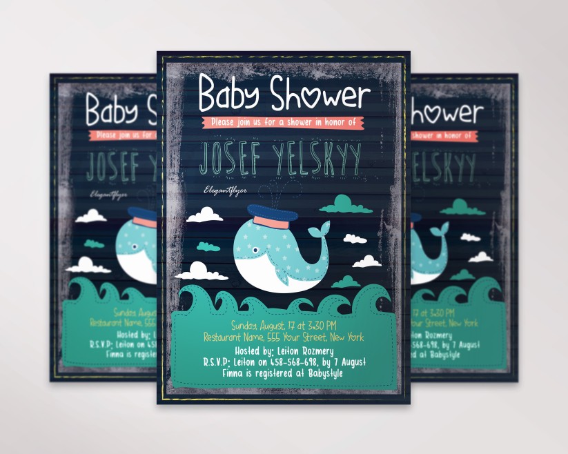 Baby Shower Free Flyer PSD Template 7 Baby Shower Free Flyer PSD Template 7