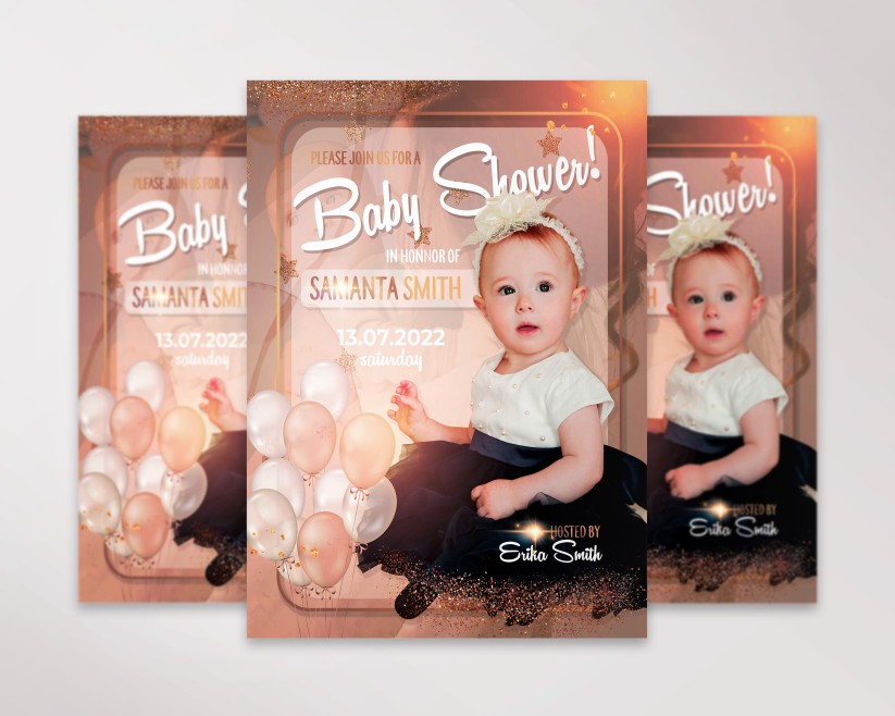 Baby Shower Free Flyer PSD Template 2 Baby Shower Free Flyer PSD Template 2