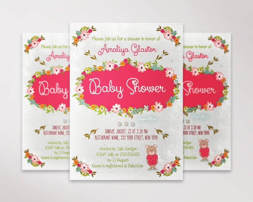 Baby Shower Premium Flyer PSD Template 19 Baby Shower Premium Flyer PSD Template 19