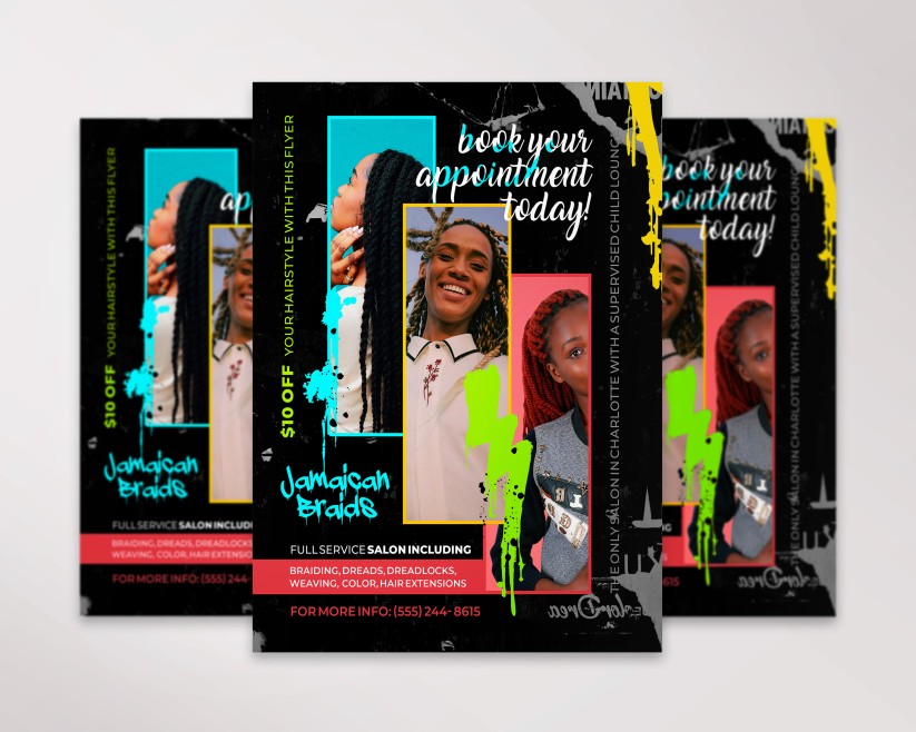 Hair Extensions Free Flyer PSD Template Hair Extensions Free Flyer PSD Template