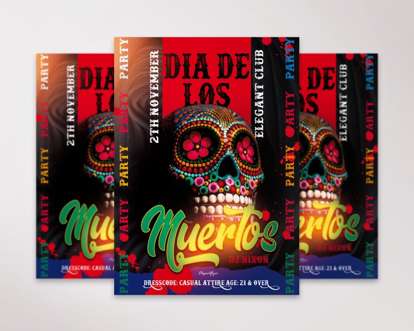 Free Dia de Los Muertos Flyers in PSD + Premium Version | by ElegantFlyer