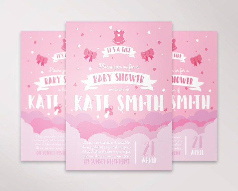 Baby Shower Flyer PSD Template 16 Baby Shower Flyer PSD Template 16